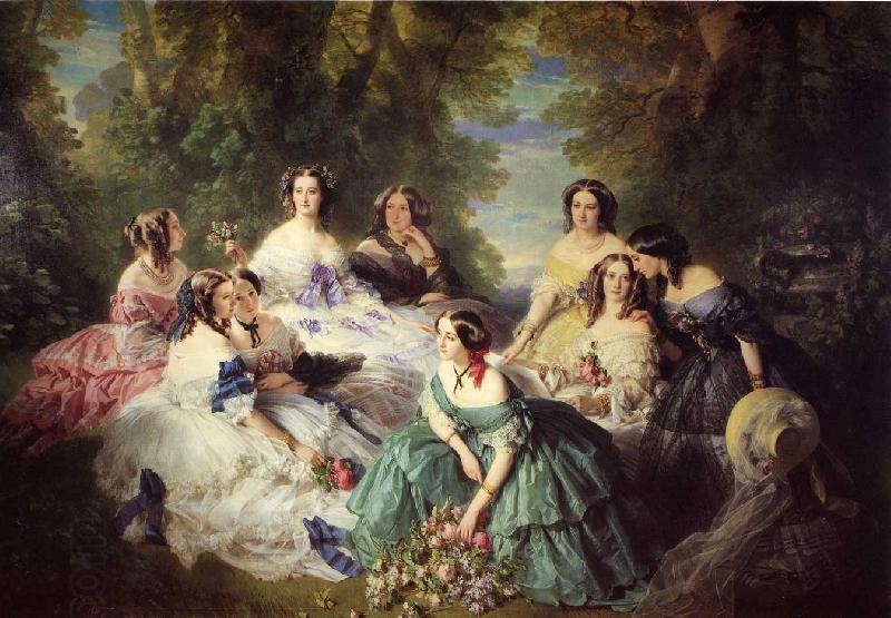 Franz Xaver Winterhalter The Empress Eugenie Surrounded by her Ladies in Waiting China oil painting art